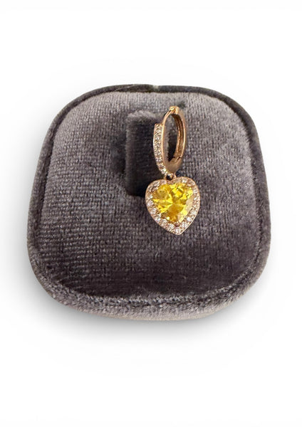 Mono orecchino solitario cuore