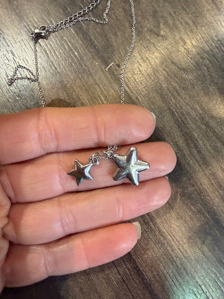 Collana doppia stella puff due   varianti colore