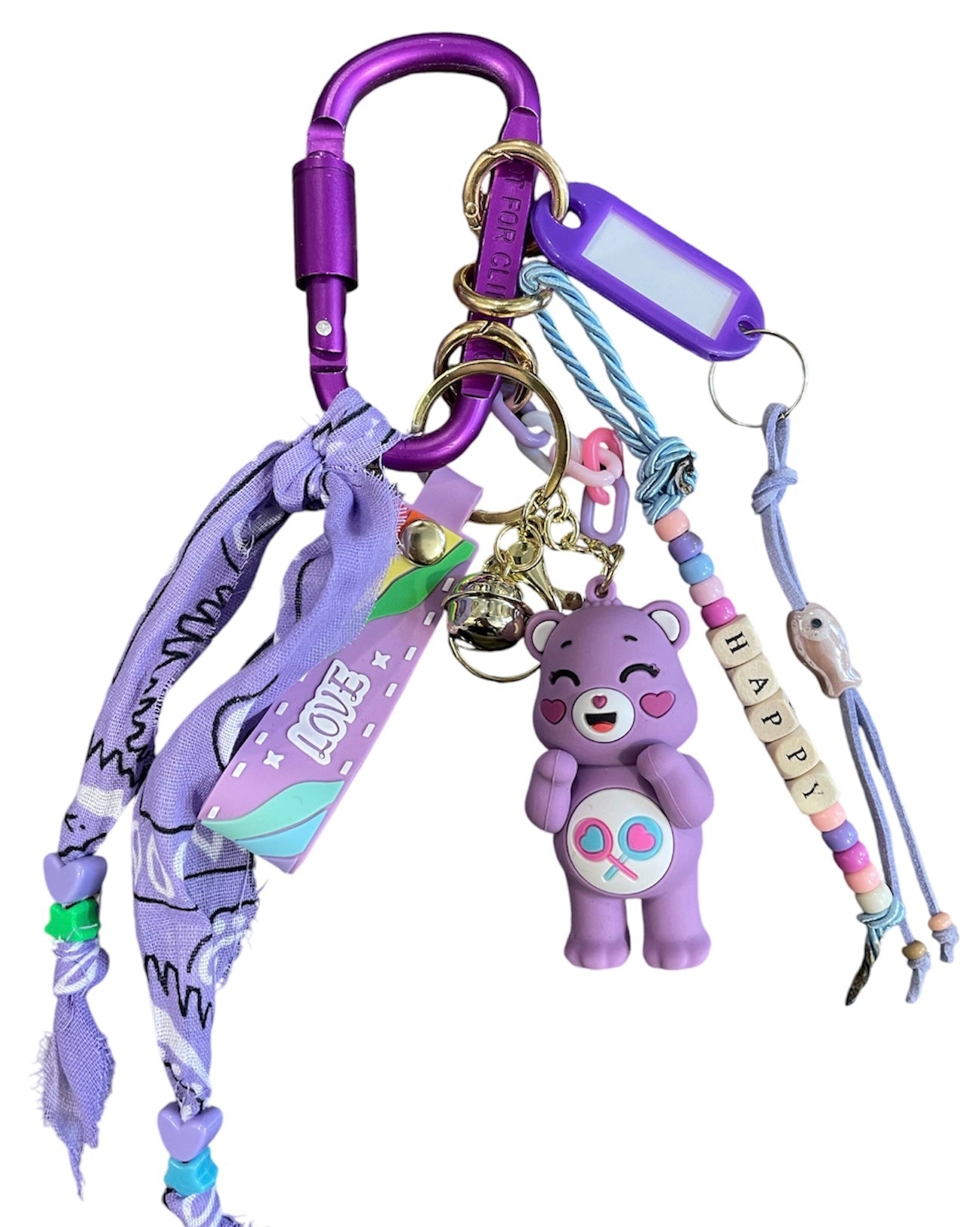 Pimp your Bag Keychain charms per borsa e portachiavi care bears orsetto del cuore angelorso viola
