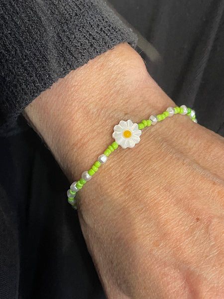 Bracciale perline e Margherita vari colori