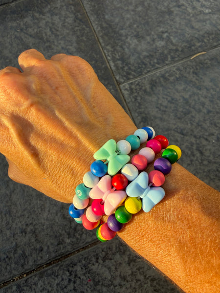 Bracciale colors con fiocco celeste