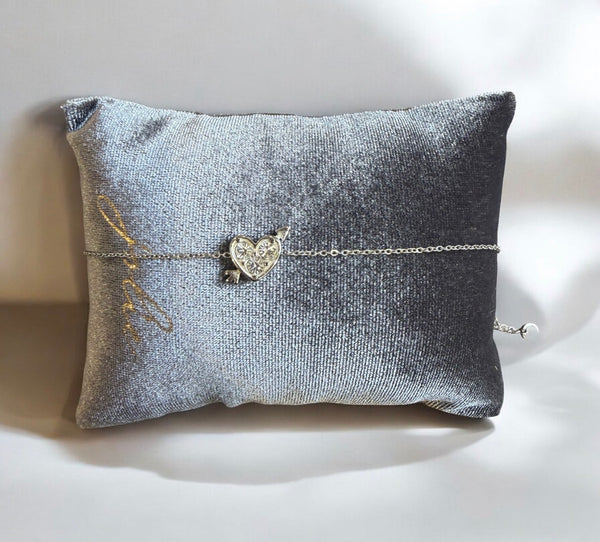 Bracciale cuoricino freccia  con crystal
