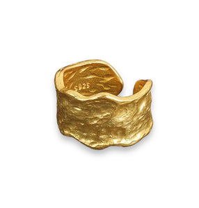 Anello fascia martellata irregolare un argento 925 due varianti colore
