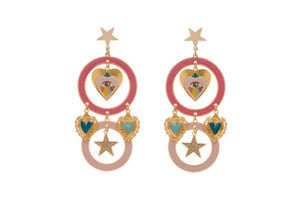 Coppia Orecchini principessa glam gitan powder Pink