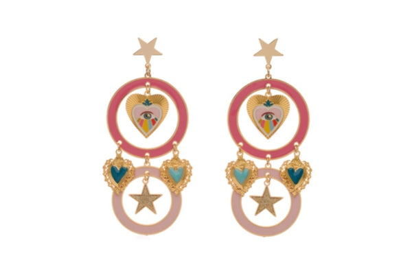 Coppia Orecchini principessa glam gitan powder Pink