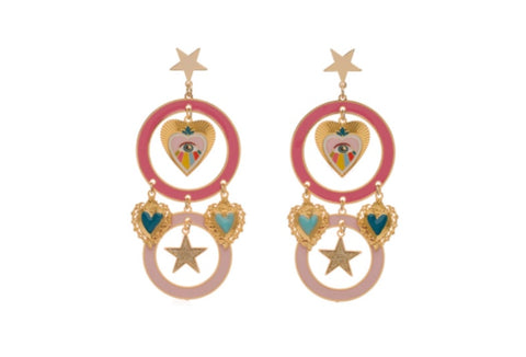 Coppia Orecchini principessa glam gitan powder Pink