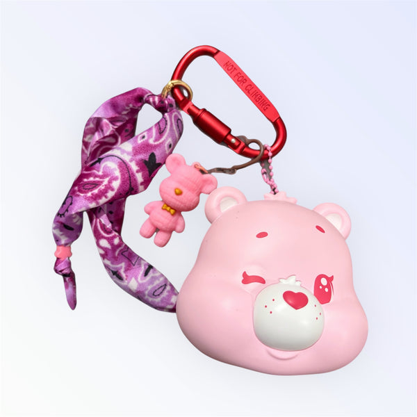 Pimp your bag testa orsetto del cuore  portaoggetti rosa
