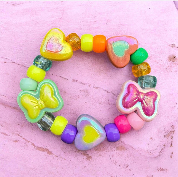 Bracciale Colors fiocchi cuori e pony Beads multicolor vari colori