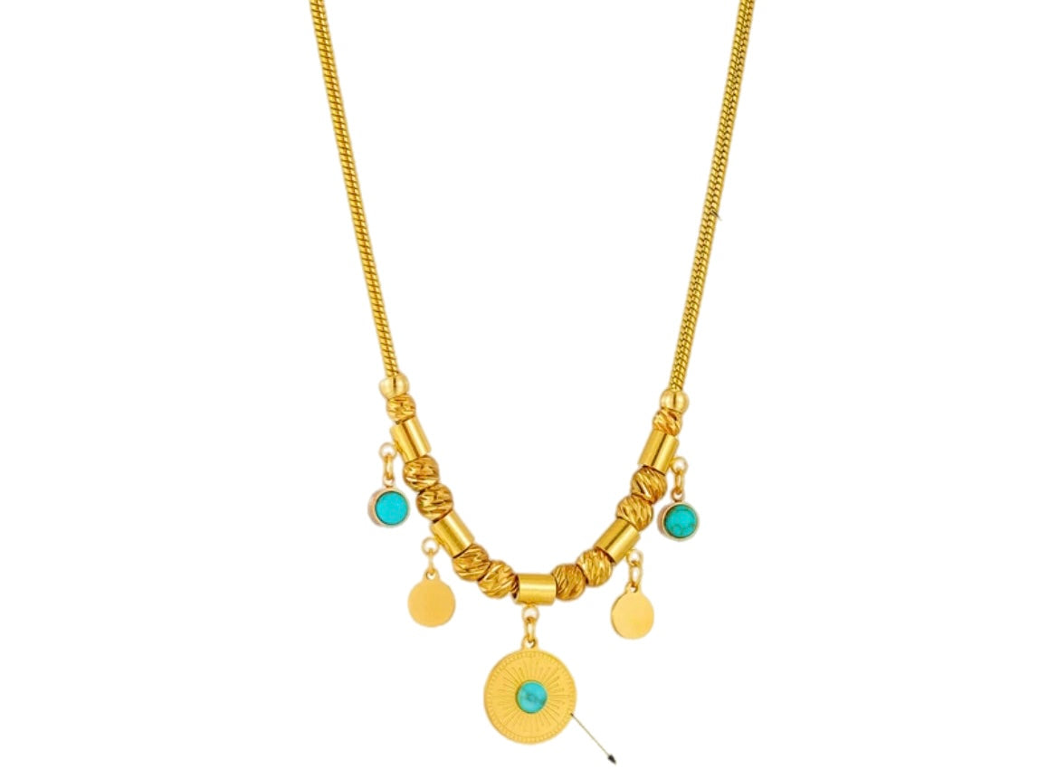 Collana girocollo multi charns turchese