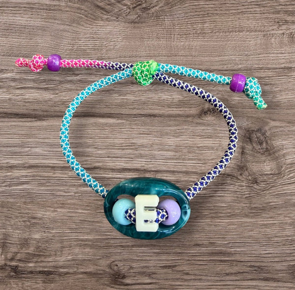 Bracciale Marine  Florida Alphabet Chain e lettera vari colori lettere A B C D E F G
