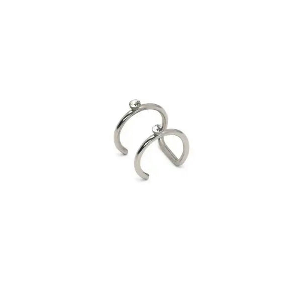 Face jewels Labret Orecchino per labbro gioielli per il viso 
Doppio anello con due punti luce clip non serve
avere il buco due varianti colore