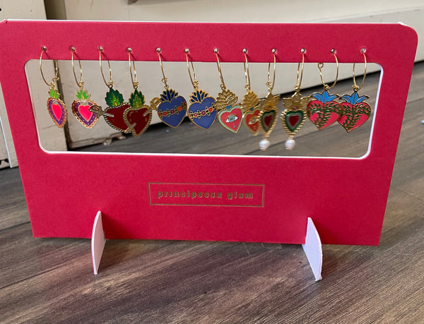 Coppia Orecchini principessa glam cuore sacro Gilda