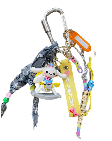 Pimp your Bag Keychain charm per borsa e portachiavi Cinnamorol cavalluccio a dondolo