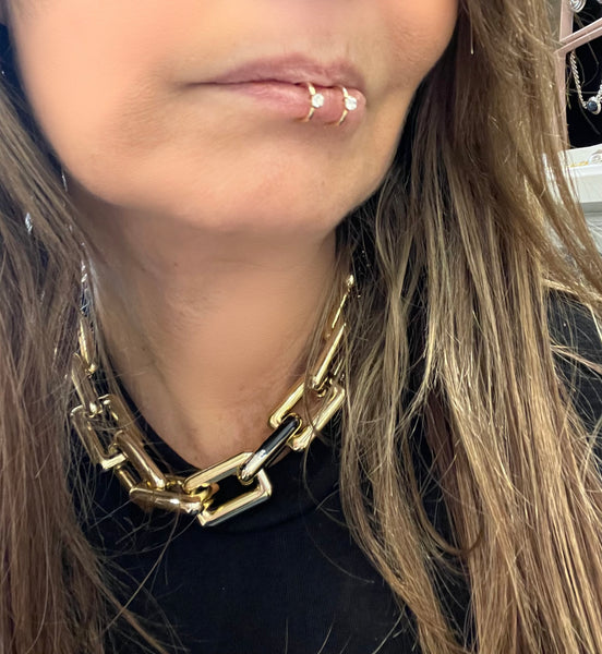 Face jewels Labret Orecchino per labbro gioielli per il viso 
Doppio anello con due punti luce clip non serve
avere il buco due varianti colore