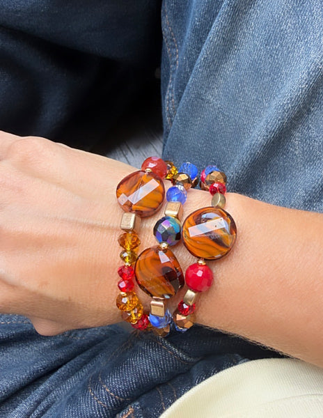 Bracciale Colors labyrinth con pietra brown vari colori