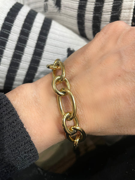 Bracciale  Ambra  catena anelli due varianti colore