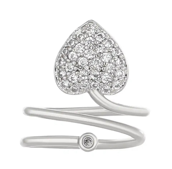 Anello Melory per unghia crystal cuore  e punto luce   due varianti colore