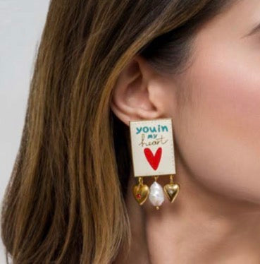 Coppia orecchini Principessa Glam Poppy Heart