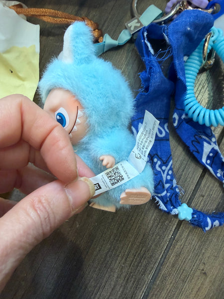 Pimp your bag portachiavi per borsa Mini Labubu Pin for Love turchese K