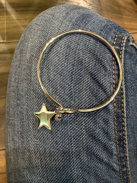 Bracciale rigido stellina e punto luce  due varianti colore