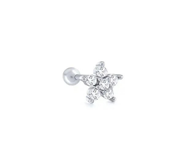 Mono orecchino piercing stells crystal argento 925