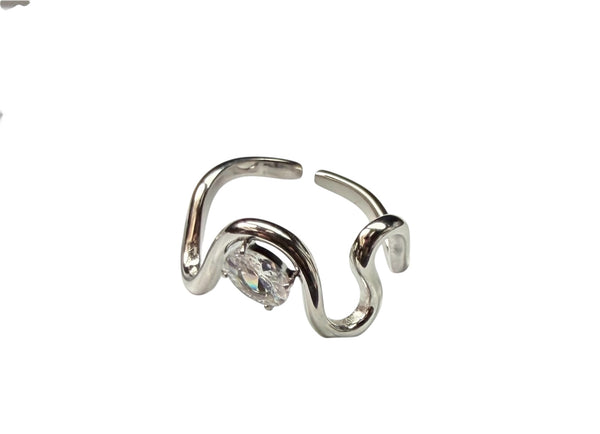 Anello Adele   punto luce ondulato due varianti colore