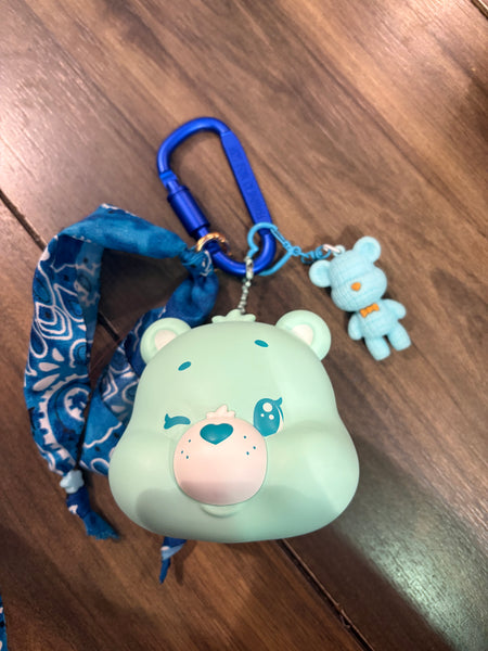 Pimp your bag testa orsetto del cuore  portaoggetti verde acqua