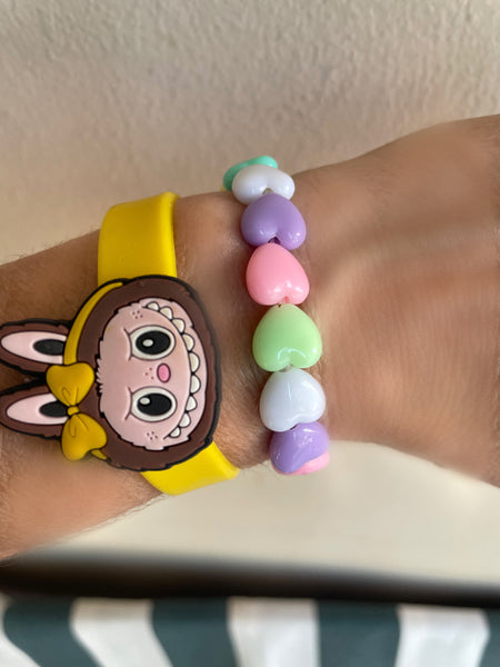 Bracciale Beads giro cuori small vari colori