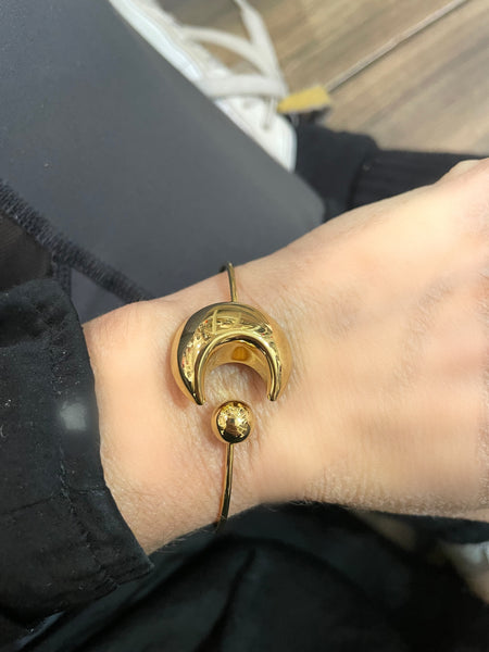 Bracciale bangle sfera d crescent moon due varianti colore