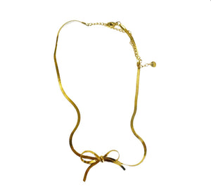Collana choker snake piatto fiocco due varianti colore
