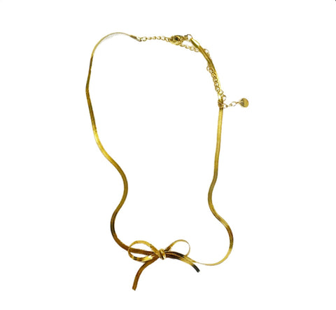 Collana choker snake piatto fiocco due varianti colore