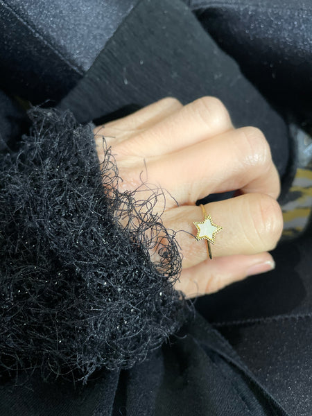 Anello delle isole regolabili Santorini madreperla stellina