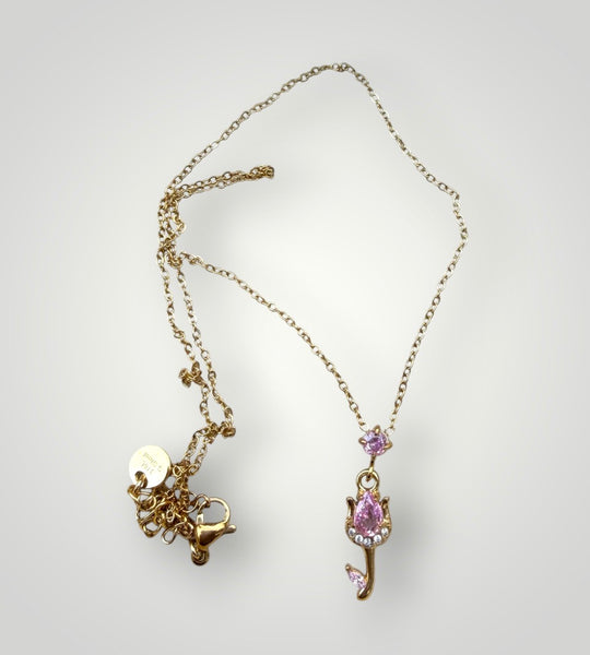 Collana cuore Isla Bonita tulipano cristallo   due varianti  colore