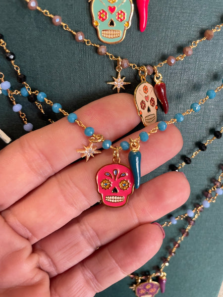 Collana principessa glam remedios calavera skull