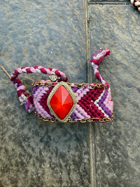 Bracciale friendship con bottone vintage
