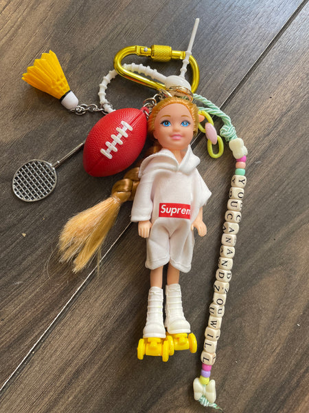 Pimp your Bag charms per borsa e
portachiavi Keychain Barbie Shelly
capelli biondi sport
