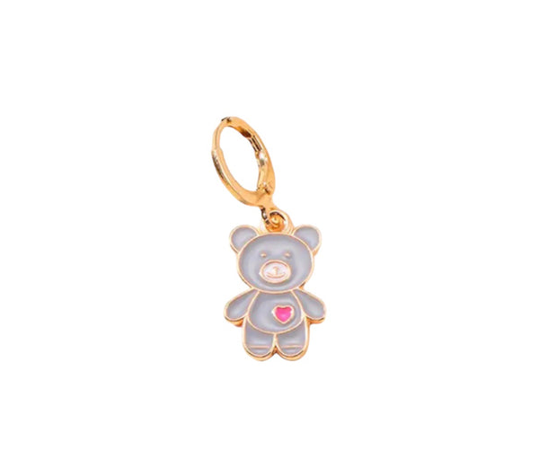 Mono orecchino orsacchiotto teddy bear smaltato