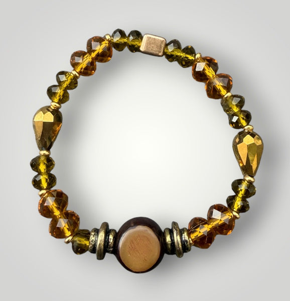 Bracciale Colors labyrinth con pietra in legno