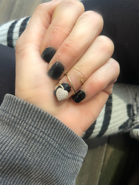 Anello Melory per unghia crystal cuore  e punto luce   due varianti colore