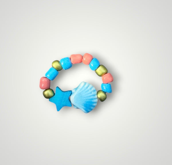Anello colors con conchiglia e stellina  vari colori Limited edition