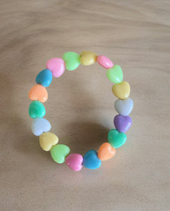 Bracciale Beads giro cuori small vari colori
