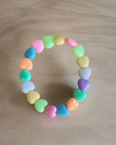 Bracciale Beads giro cuori small vari colori