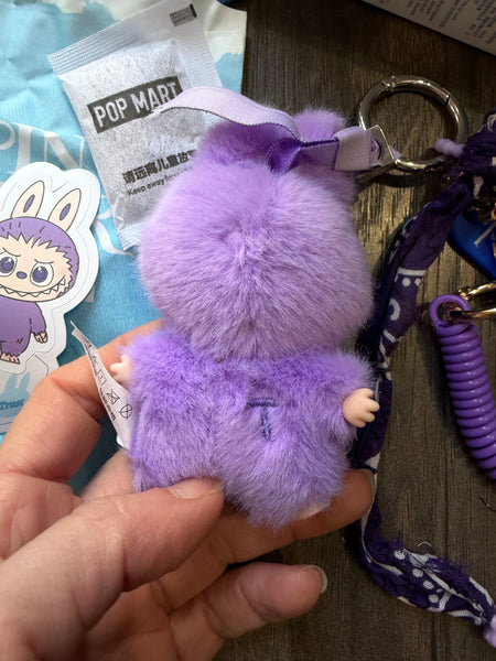 Pimp your bag portachiavi per borsa Mini Labubu Pin for Love Viola T