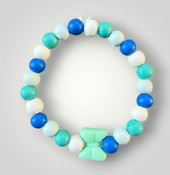 Bracciale colors con fiocco verde acqua
