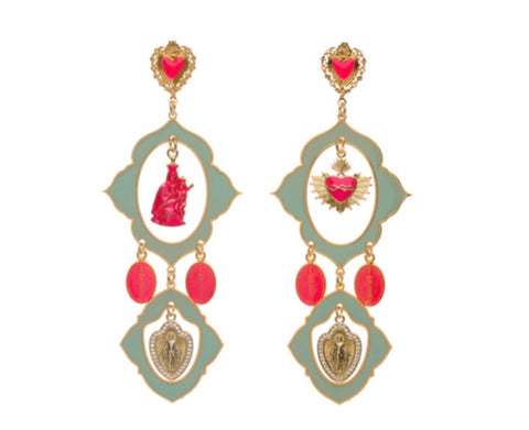 Coppia Orecchini principessa glam gitan milk & mint