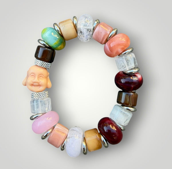Bracciale Colors labyrinth Buddha rosa   multicolor