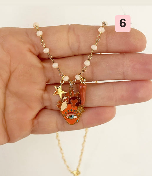 Collana principessa glam remedios corazon cuore anatomico vari colori