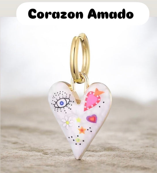 Mono orecchino Tatoo Mistero del Corazon vari disegni cerchietto meno spesso