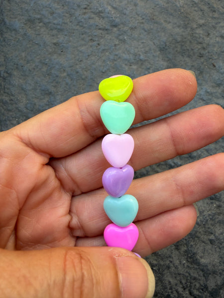 Bracciale colors Beads giro cuori small effetto lucido multicolor