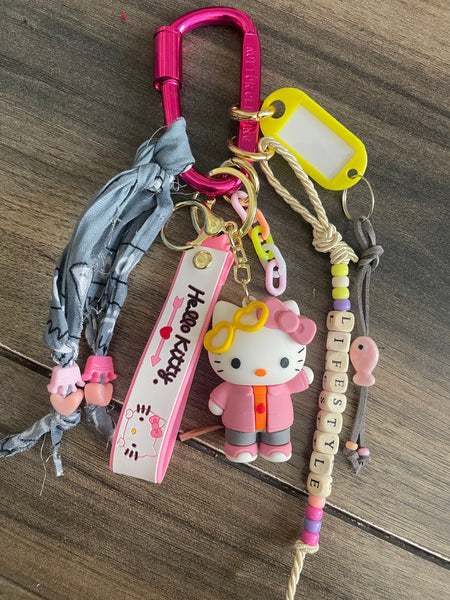 Pimp your Bag Keychain charm per borsa e portachiavi hallo kitty sunglasses